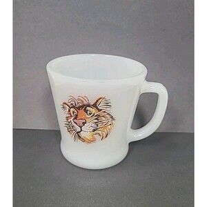 Vintage Milk Glass Coffee Mug Anchor Hocking Fire King Esso Tiger Exxon Promo